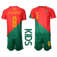 Fotballdrakt Barn Portugal Bruno Fernandes #8 Hjemmedraktsett VM 2022 Kortermet (+ Korte bukser)